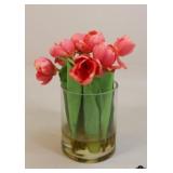 Artificial Tulip Arrangement in Glass Vase