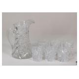 Crystal Pitcher & Glasses / 7 pc