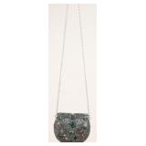 Sajai Metal Purse w/ Agate Stones & Chain Strap