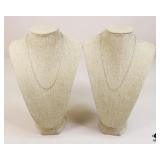 Sterling Chain Necklaces / 2 pc