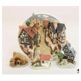David Winter Cottages Collectible Figurines / 4 pc