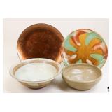 Glazed Pottery + / 4 Pc