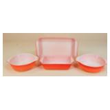 Anchor Hocking FireKing Milk Glass Cookware / 3 Pc