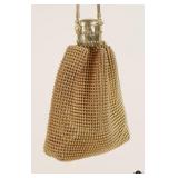 Gold Mesh Beaded 'Beggar's Bag' Style Evening Bag