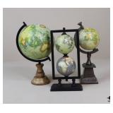 Globe Decor W/Metal & Wood Bases / 3 Pc