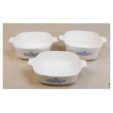 3 Corning Ware 'Cornflower Blue' Dishes
