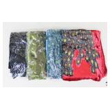 NEW Beaded Silk Pashminas  / 4 Pc