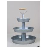 Galvanized Metal 3-Tier Serving Stand