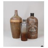 3 Glass and Ceramic Bottles / Vases