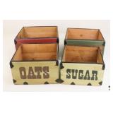 Rustic Wood Bins / 4 Pc