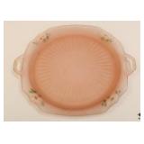 Satin Glass 'Open Rose' Serving Plate