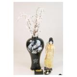 Assorted Decor - Geisha, Vase & Lacquer Boxes