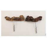Natural Wood-Handled Corkscrews / 2 Pc