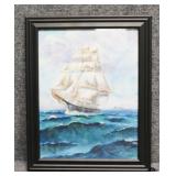 Original Stilcher Clipper Ship Painting on Paper