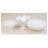 3 Milk Glass Bowls