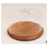 Goodwood Teak Cheese Board W/Glass Dome