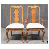 2 Oak Queen Anne Dining Chairs