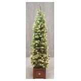 6ft Lighted Christmas Tree in Wood Box