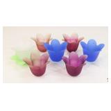Glass Tulip Candle Holders / 7 Pc