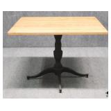 GAR 1.75' Solid Oak Plank Table w/Cast Iron Base