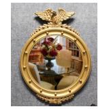 Vintage Wood American Federal-Style Convex Mirror