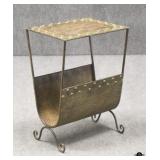 Metal End Table w/Magazine Rack