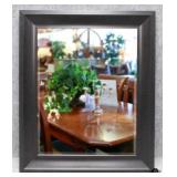 Modern Style Beveled Mirror in Black Frame