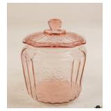 Pink Depression Glass Cookie Jar