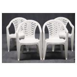 Set of 4 Outdoor Plastic Chairs
