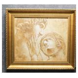 Classical 'Lovers' Enhanced Print on Canvas