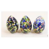 Bohemia/Bohdana Crystal/Glass Eggs Czech / 3 Pc