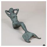 Green Cast Iron Mermaid Figurine