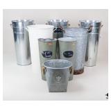 Metal Floral Buckets / 8 Pc