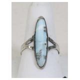 Sz 6 Sterling Silver Ring w/ Stone