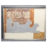 'Five Silver Cats II' Mono Print by Jonna White