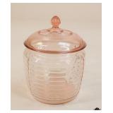 Pink Depression Glass Beehive Jar