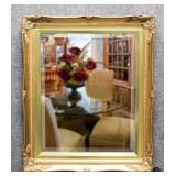 Beveled Mirror in Ornate Gold Frame