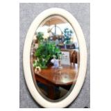 Vintage Oval Framed Beveled Mirror