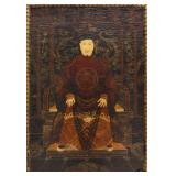 Chinese Emperor Painting on Wood