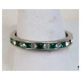 Sz 7 Sterling Silver Ring w/ Stones