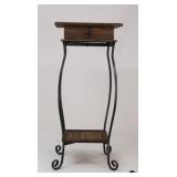 Wood & Wrought Iron End Table