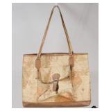 Globe Pattern Zippered Tote