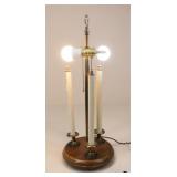 Brass French Bouillotte Candlestick Lamp
