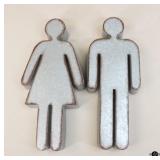 Metal Bathroom Wall Signs