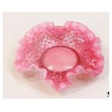 Fenton Cranberry Ruffled Edge Dish