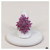 Sz 7.5 Sterling Silver Ring w/ Stones