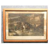 Stable Scenes "The Mail Change" Vintage Litho