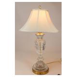 Cut Crystal Lamp W/Metal Base