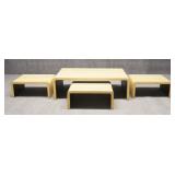 MidCentury Waterfall Coffee Table & 3 End Tables
