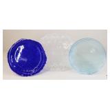 Glass Serving Plates/Platters / 3 Pc